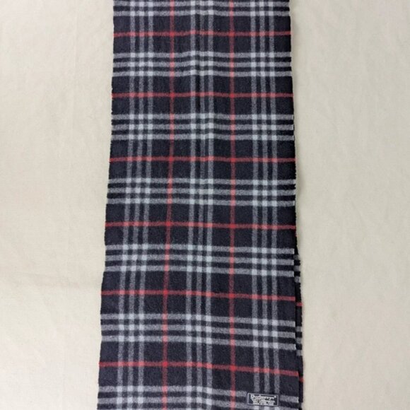 Used Burberry's Scarf Blue – Unisex Lambswool Check – Luxury Warm Winter Fashion - Picture 4 of 7
